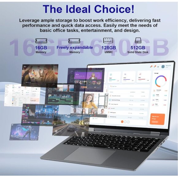 Brand New 16” Laptop · Touchscreen · 16GB/640GB · 2-in-1 Convertible - Picture 3 of 10